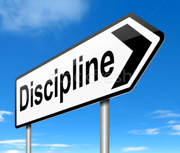 Discipline illustratie teken achtergrond witte leren Stockfoto © 72soul