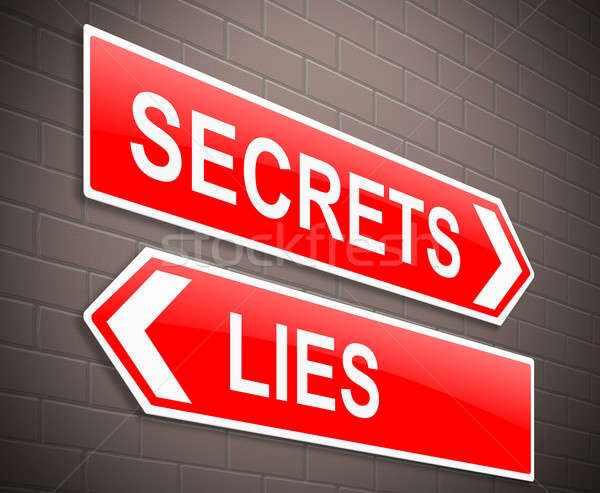 Titkok hazugságok illusztráció felirat piros információ Stock fotó © 72soul