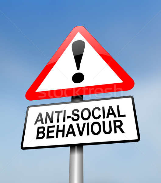 Unsozial Verhalten Warnung Illustration rot weiß Stock foto © 72soul