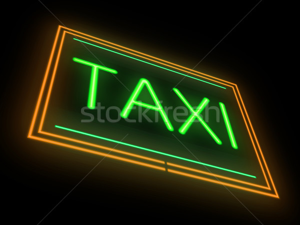 Neon taxi sign. Stock photo © 72soul
