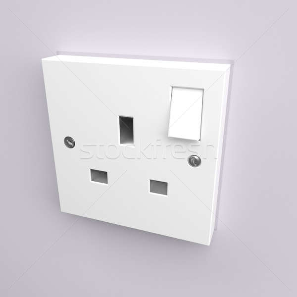 Eléctrica plug enchufe ilustración pared Foto stock © 72soul