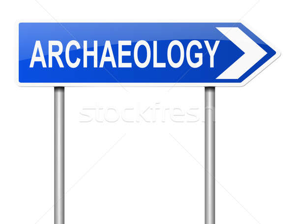 Archäologie Illustration Zeichen blau Grafik Forschung Stock foto © 72soul
