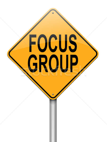 Focus group ilustrare alb fundal semna Imagine de stoc © 72soul