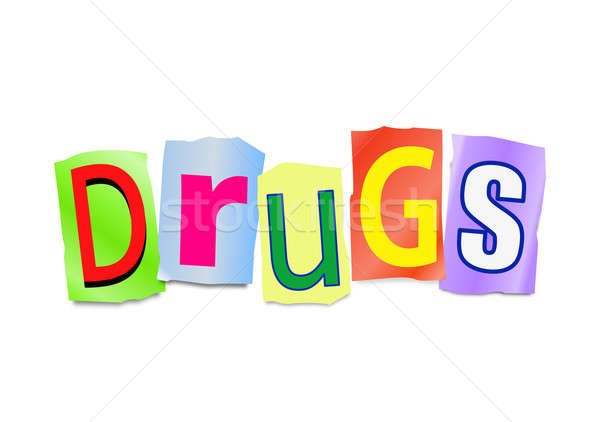 Drogen Illustration gedruckt Briefe Form Stock foto © 72soul