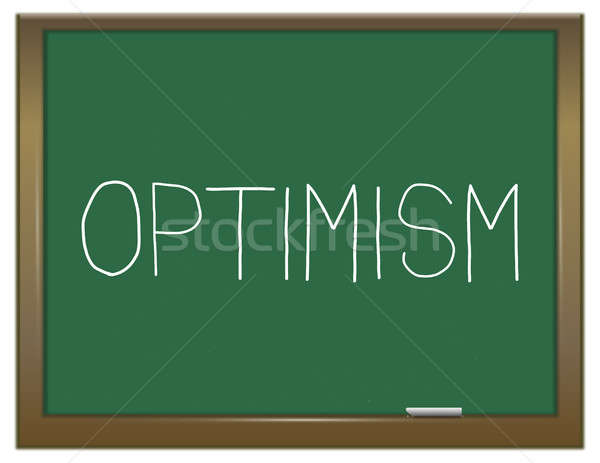 Optimismus Wort Illustration grünen Tafel Zukunft Stock foto © 72soul