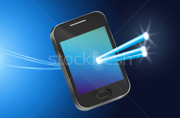 Nagysebességű konnektivitás illusztráció telekommunikáció berendezés megvilágított Stock fotó © 72soul