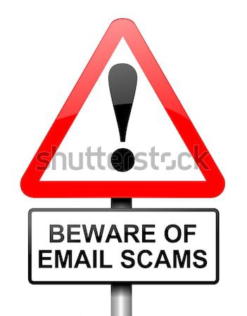 E-mail scam illustratie Rood witte waarschuwing Stockfoto © 72soul
