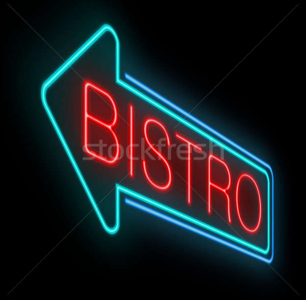 Neon Bistro Zeichen Illustration beleuchtet Restaurant Stock foto © 72soul