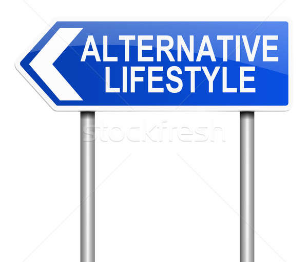 Alternatief lifestyle illustratie teken Blauw grafische Stockfoto © 72soul