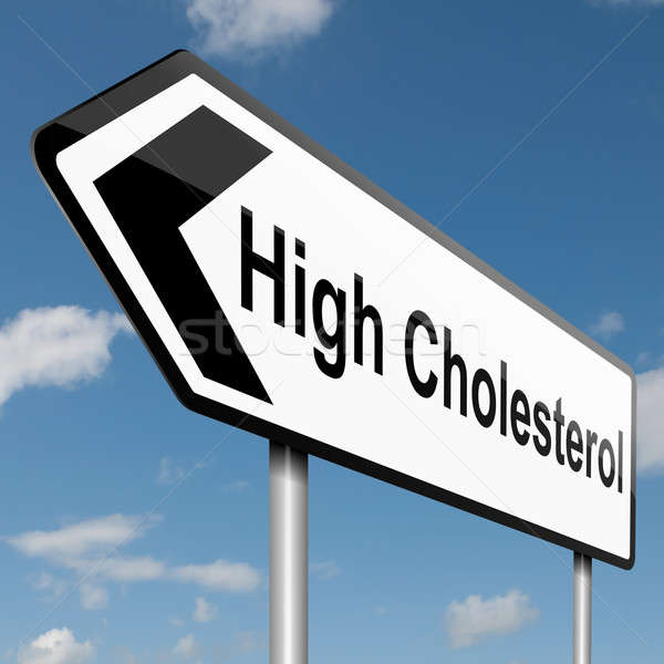 Colesterolo illustrazione strada segnale di traffico cielo blu cielo Foto d'archivio © 72soul
