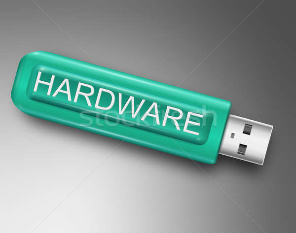 Hardware ilustrare usb flash drive calculator stilou Imagine de stoc © 72soul