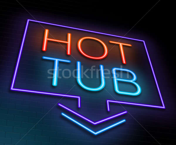 Hot tub ilustracja neon światła spa Zdjęcia stock © 72soul
