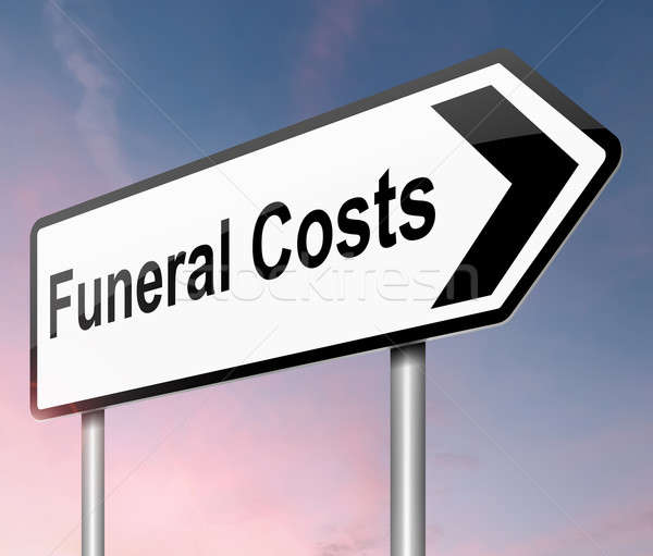 Beerdigung Illustration Zeichen kosten Finanzierung Service Stock foto © 72soul