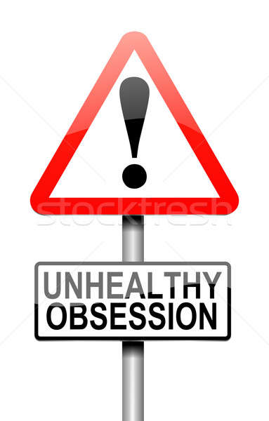 Ongezond obsessie waarschuwing illustratie teken grafische Stockfoto © 72soul
