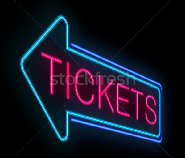 Stockfoto: Tickets · teken · illustratie · verlicht · business · film