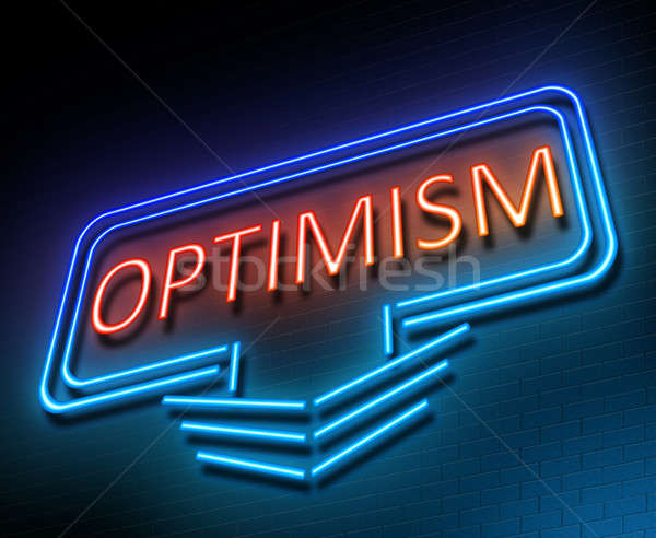Optimismus Zeichen Illustration beleuchtet Leuchtreklame rot Stock foto © 72soul