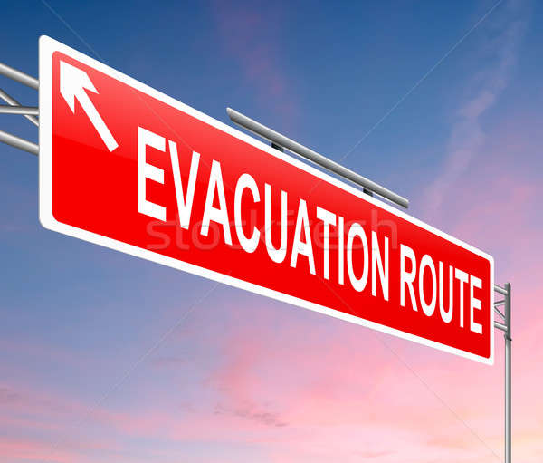 Evacuation route sign. Stock photo © 72soul