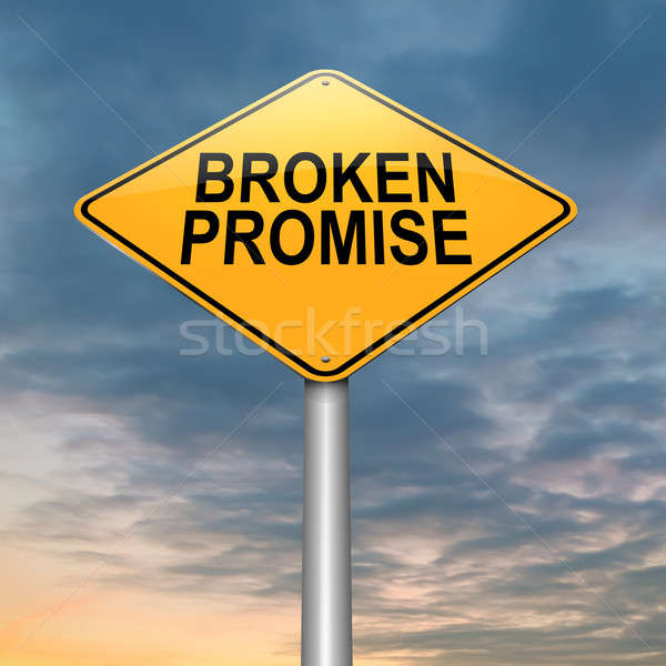 сломанной обещание иллюстрация дорожный знак небе любви Сток-фото © 72soul