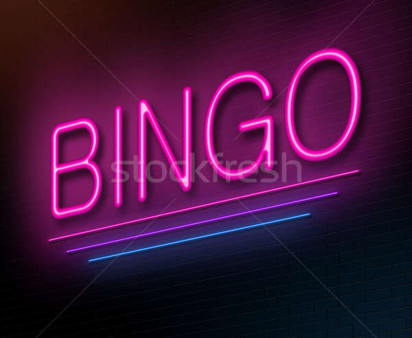 Bingo illustratie verlicht neonreclame leuk neon Stockfoto © 72soul