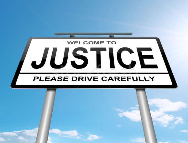 правосудия иллюстрация дорожный знак небе фон знак Сток-фото © 72soul