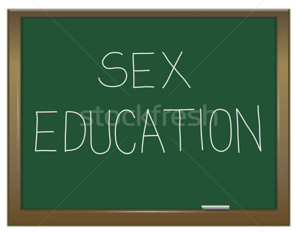 Sex educaţie ilustrare verde tabla scris Imagine de stoc © 72soul