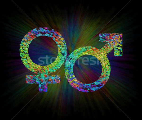 Płeć symbolika cyfrowe streszczenie psychedelic Zdjęcia stock © 72soul