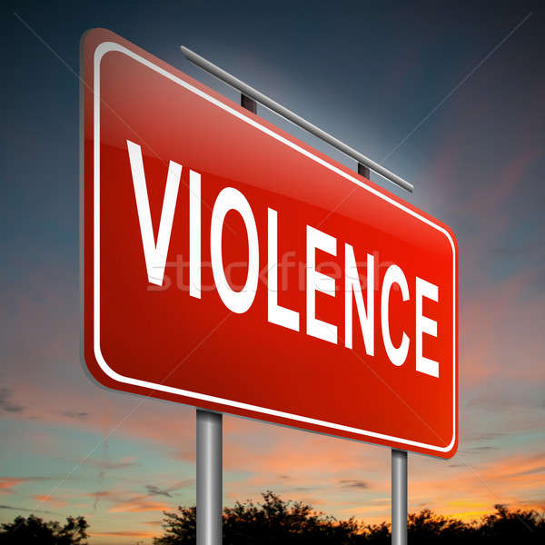 Violence illustration signe fond rouge peur [[stock_photo]] © 72soul