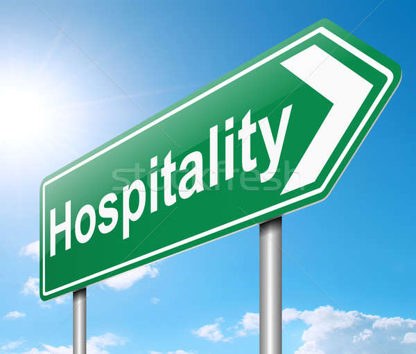 Hospitalidade ilustração assinar céu indústria bem-vindo Foto stock © 72soul