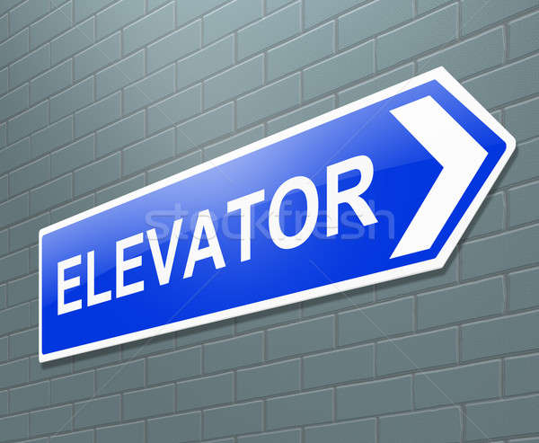 лифта знак иллюстрация синий графических Сток-фото © 72soul