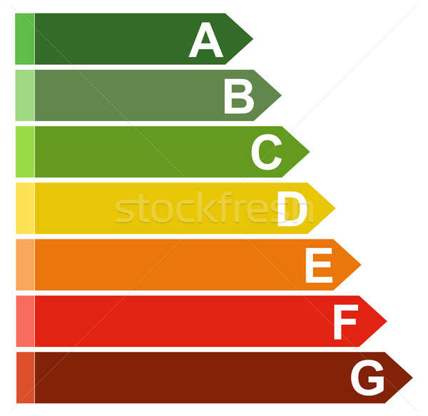 Eficienta energetica ilustrat diagramă alb acasă portocaliu Imagine de stoc © 72soul