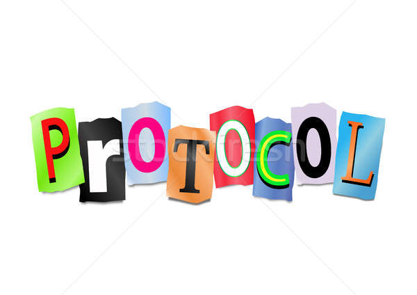 Protocol ilustrare imprimate litere formă Imagine de stoc © 72soul