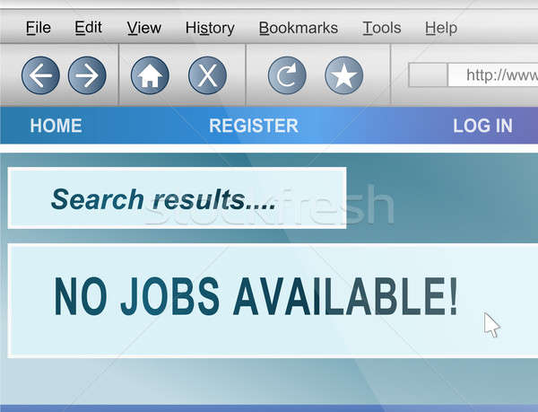 Arbeitslosigkeit Illustration Bildschirm erschossen Internet Browser Stock foto © 72soul