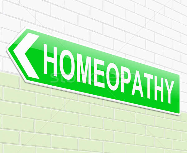 Homeopátia illusztráció felirat kórház zöld ötlet Stock fotó © 72soul
