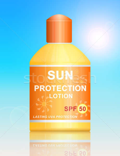 50 Sonnenschutz Lotion Illustration Flasche lebendige Stock foto © 72soul