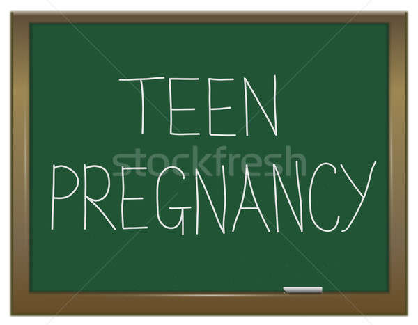 Adolescente embarazo ilustración verde pizarra escrito Foto stock © 72soul