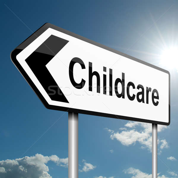 [[stock_photo]]: Garde · d'enfants · illustration · route · panneau · de · signalisation · ciel · bleu · ciel
