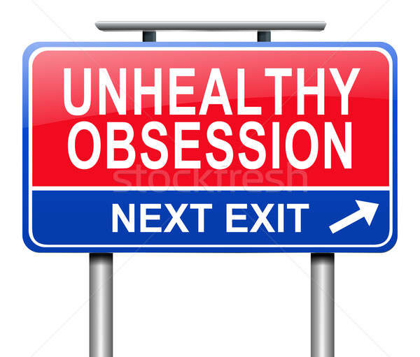 Stock photo: Unhealthy obsession warning concept.