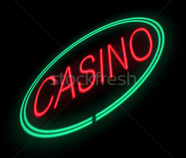 Stockfoto: Casino · illustratie · neon · geld · huis