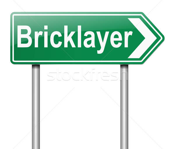 Stock photo: Bricklayer concept.