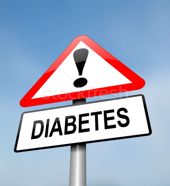 Diabetes Warnung Illustration rot weiß Warnzeichen Stock foto © 72soul