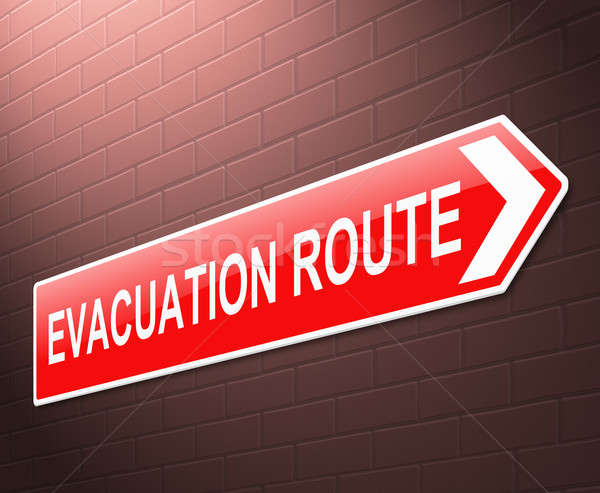 Evacuation route sign. Stock photo © 72soul