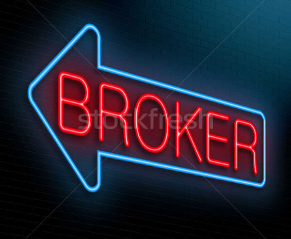 Broker Illustration beleuchtet Leuchtreklame blau finanziellen Stock foto © 72soul