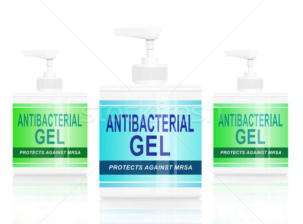 Antibakterielle Gel Illustration drei Hände Hand Stock foto © 72soul