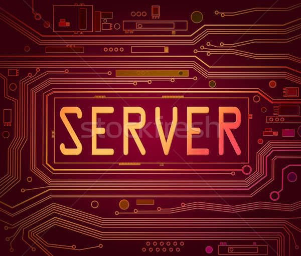 Server abstract stijl illustratie printplaat onderdelen Stockfoto © 72soul