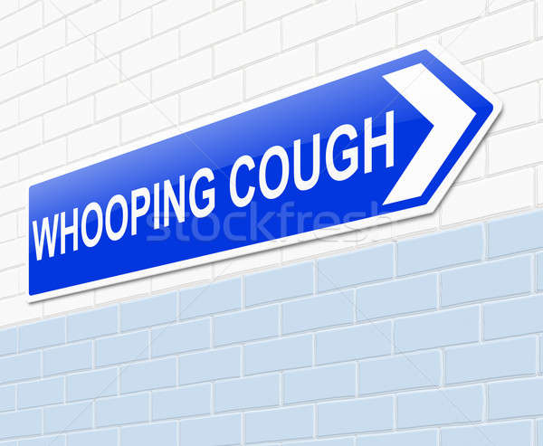 咳嗽 插圖 簽署 背景 藍色 生病 商業照片 © 72soul