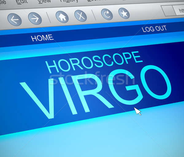 Horoskop online ilustracja ekranie komputera zdobyć podpisania Zdjęcia stock © 72soul