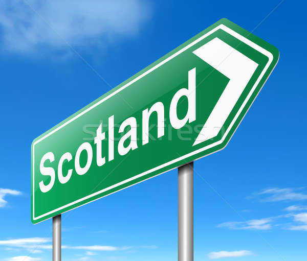 Escocia signo ilustración carretera fondo Foto stock © 72soul