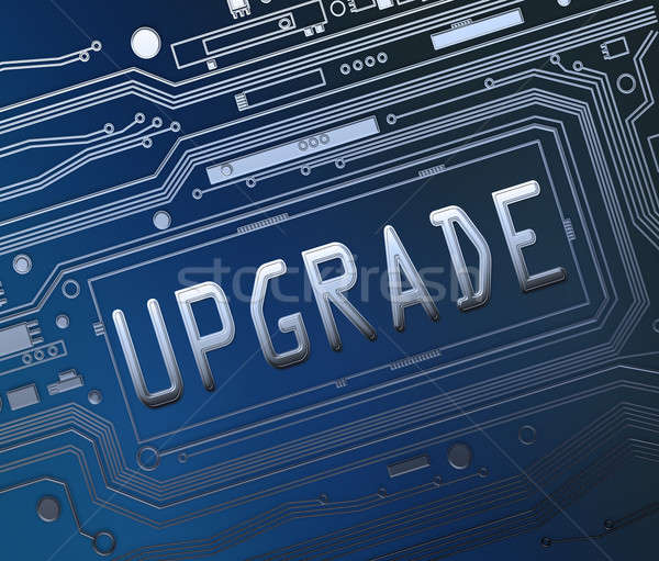 Upgrade Illustration Leiterplatte Technologie Hintergrund blau Stock foto © 72soul