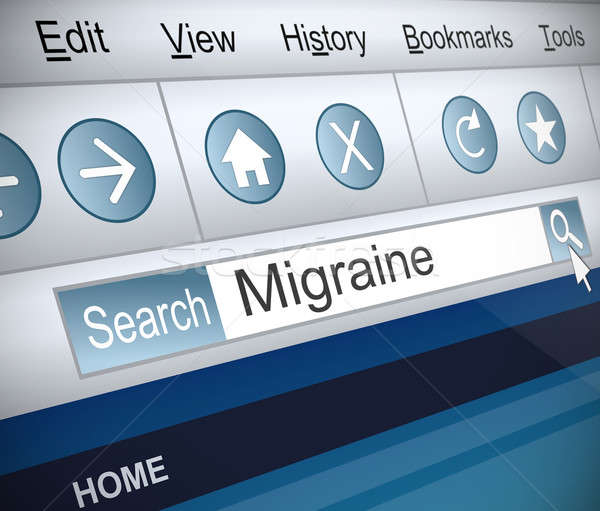 Migräne Illustration Bildschirmfoto Internet Suche Computer Stock foto © 72soul