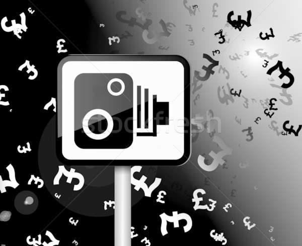 Strafe Illustration schwarz weiß Geschwindigkeit Kamera Stock foto © 72soul